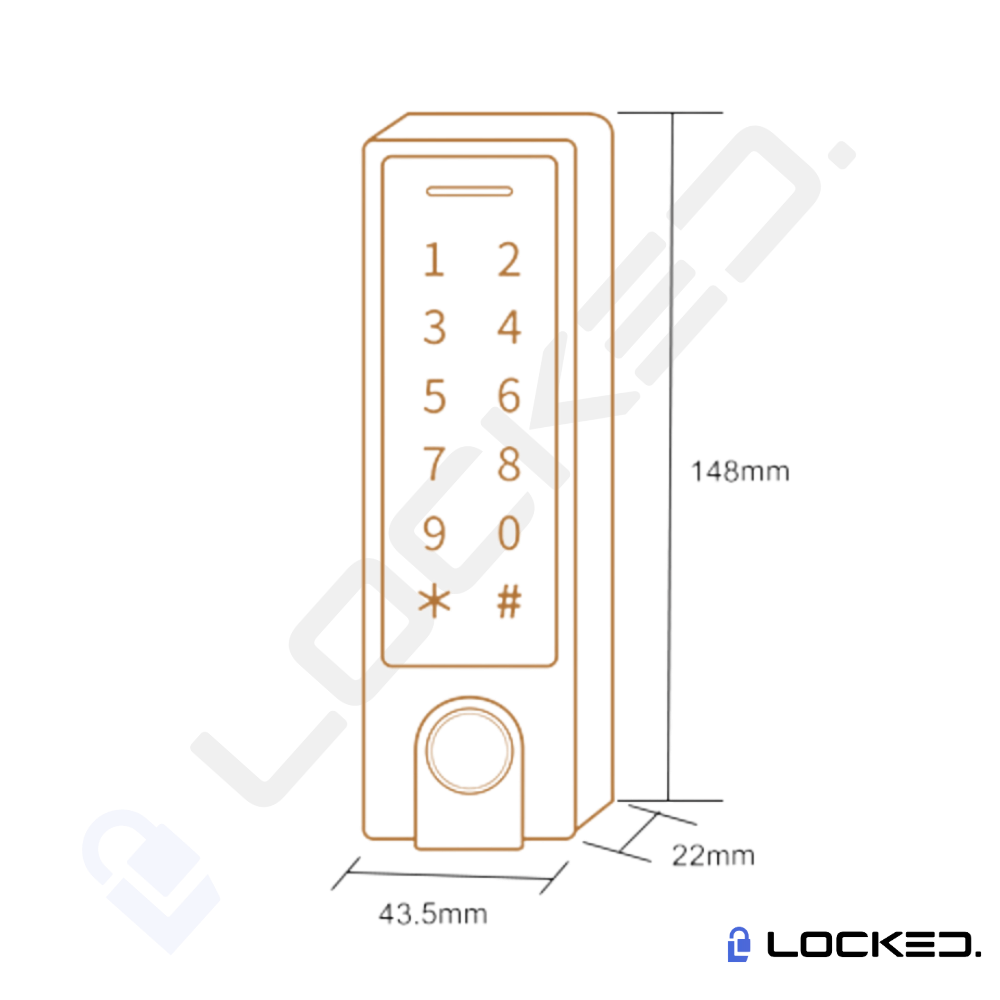 Control Acces C01 - Inox,Access Amprenta, Cod, Card, Aplicatie, pentru usi si porti