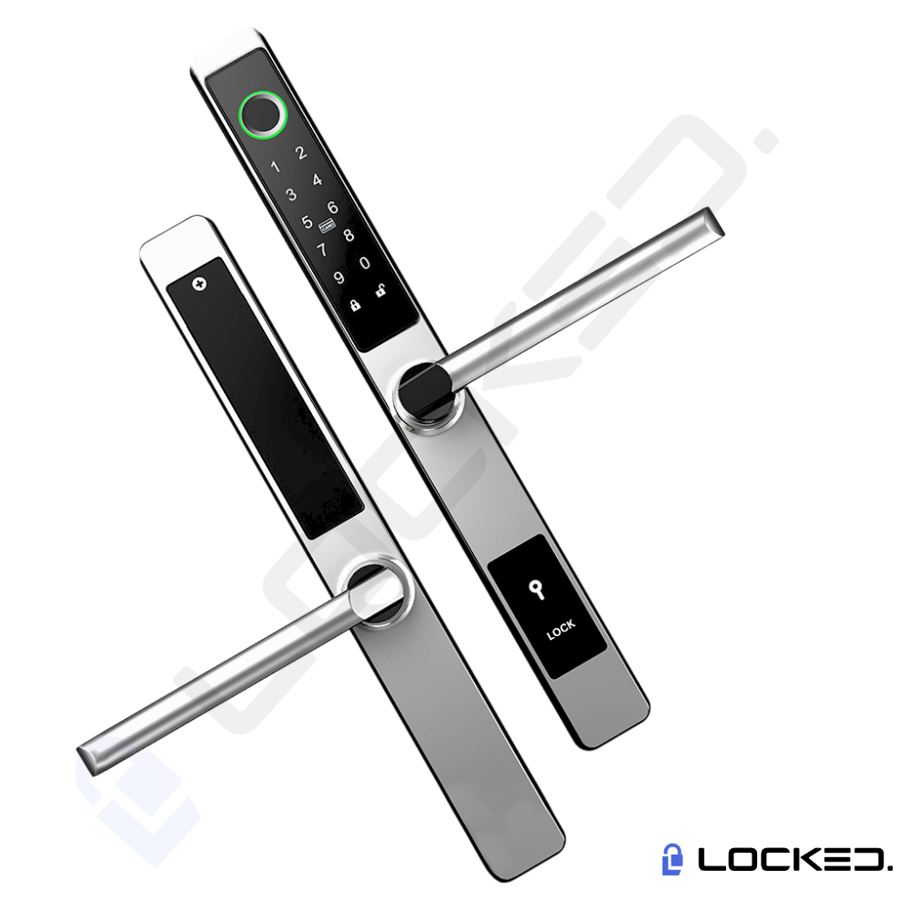Yala Smart, Locked S01, UltraSlim, Aluminiu, Access Amprenta, Cod, Card, Aplicatie, pentru usi PVC