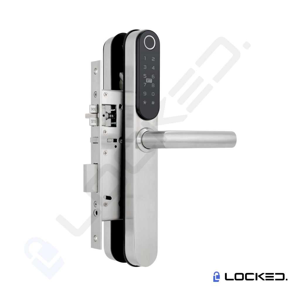 Yala Smart, Locked T01, Inox, Access Amprenta, Cod, Card, Aplicatie, pentru usi PVC, MDF, Lemn