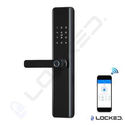 Yala Smart, Locked M01, Aluminiu, Access Amprenta, Cod, Card, Aplicatie, pentru usi Metalice