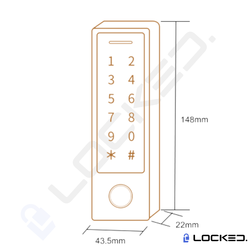 Control Acces C01 - Black,Access Amprenta, Cod, Card, Aplicatie, pentru usi si porti