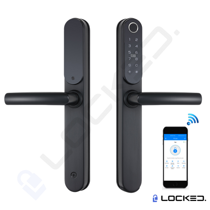 Yala Smart, Locked T01 Black, Inox, Access Amprenta, Cod, Card, Aplicatie, pentru usi PVC, MDF, Lemn
