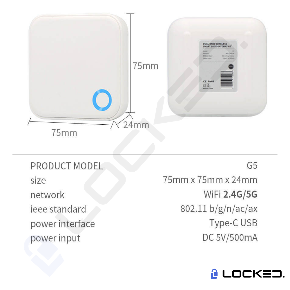Gateway G5 Dual Band Wifi/Bluetooth TTLOCK, pentru Yale smart si Acces Control (2.4/5Ghz)