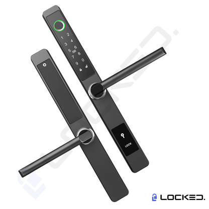 Yala Smart, Locked S01, UltraSlim, Black, Aluminiu, Access Amprenta, Cod, Card, Aplicatie, pentru usi PVC