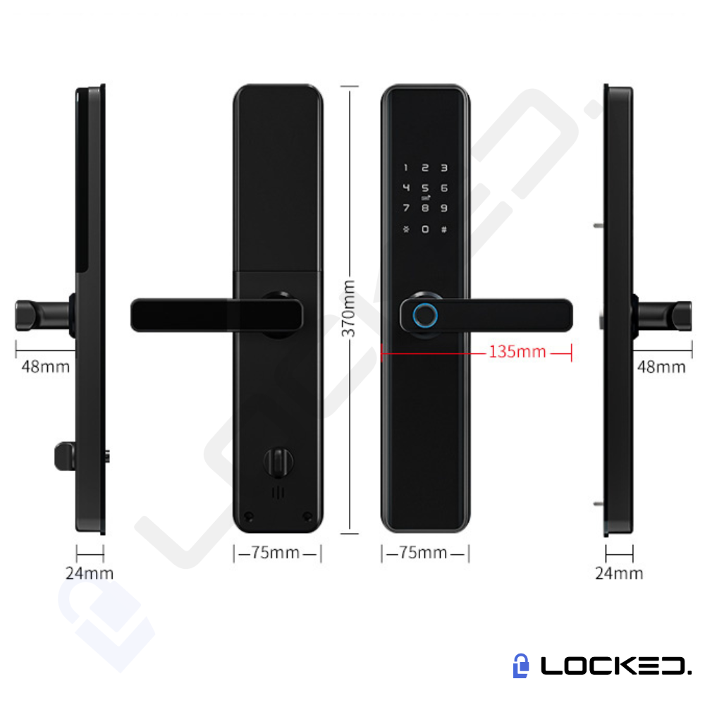 Yala Smart, Locked M01, Aluminiu, Access Amprenta, Cod, Card, Aplicatie, pentru usi Metalice