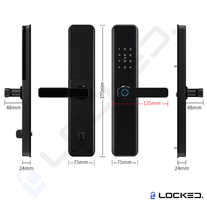 Yala Smart, Locked M01, Aluminiu, Access Amprenta, Cod, Card, Aplicatie, pentru usi Metalice