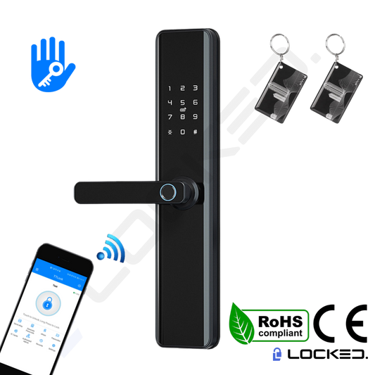 Yala Smart, Locked M01, Aluminiu, Access Amprenta, Cod, Card, Aplicatie, pentru usi Metalice