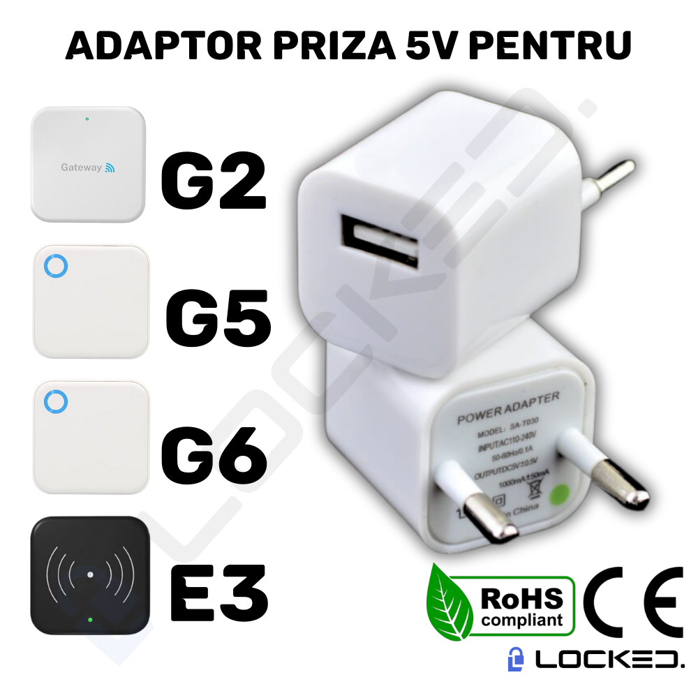 Adaptor Priza-USB 5V pentru Gateway si Encoder