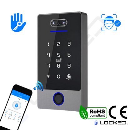 Control Acces C02 - Face ID, Access Recunoastere Faciala, Amprenta, Cod, Card, Aplicatie, pentru usi si porti