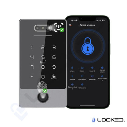 Control Acces C02 - Face ID, Access Recunoastere Faciala, Amprenta, Cod, Card, Aplicatie, pentru usi si porti