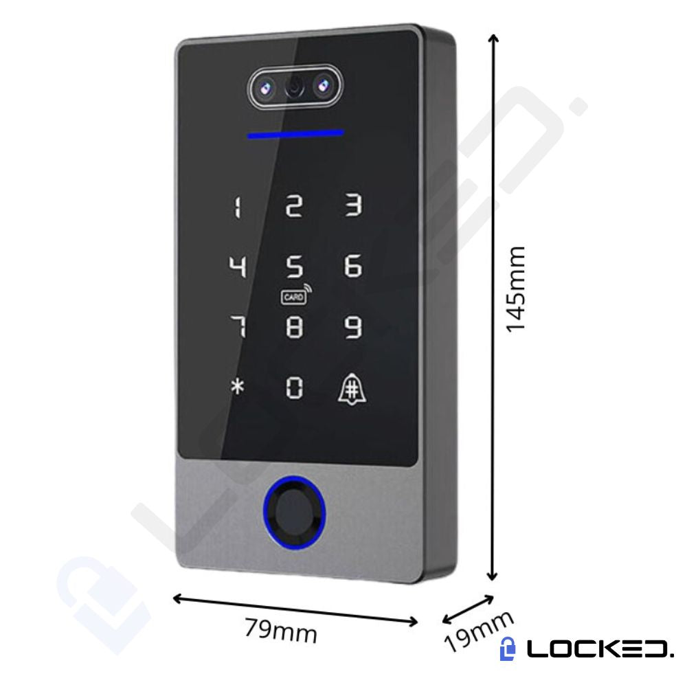 Control Acces C02 - Face ID, Access Recunoastere Faciala, Amprenta, Cod, Card, Aplicatie, pentru usi si porti