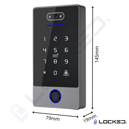 Control Acces C02 - Face ID, Access Recunoastere Faciala, Amprenta, Cod, Card, Aplicatie, pentru usi si porti