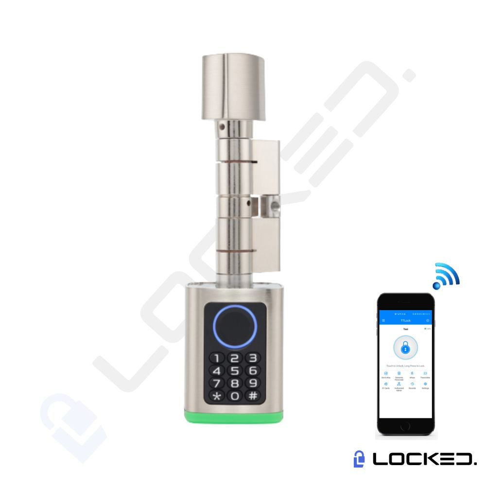 Cilindru (butuc) Smart, Locked X01, Inox, Access Amprenta, Cod,, Aplicatie, pentru usi MDF, Metalice, Termopan