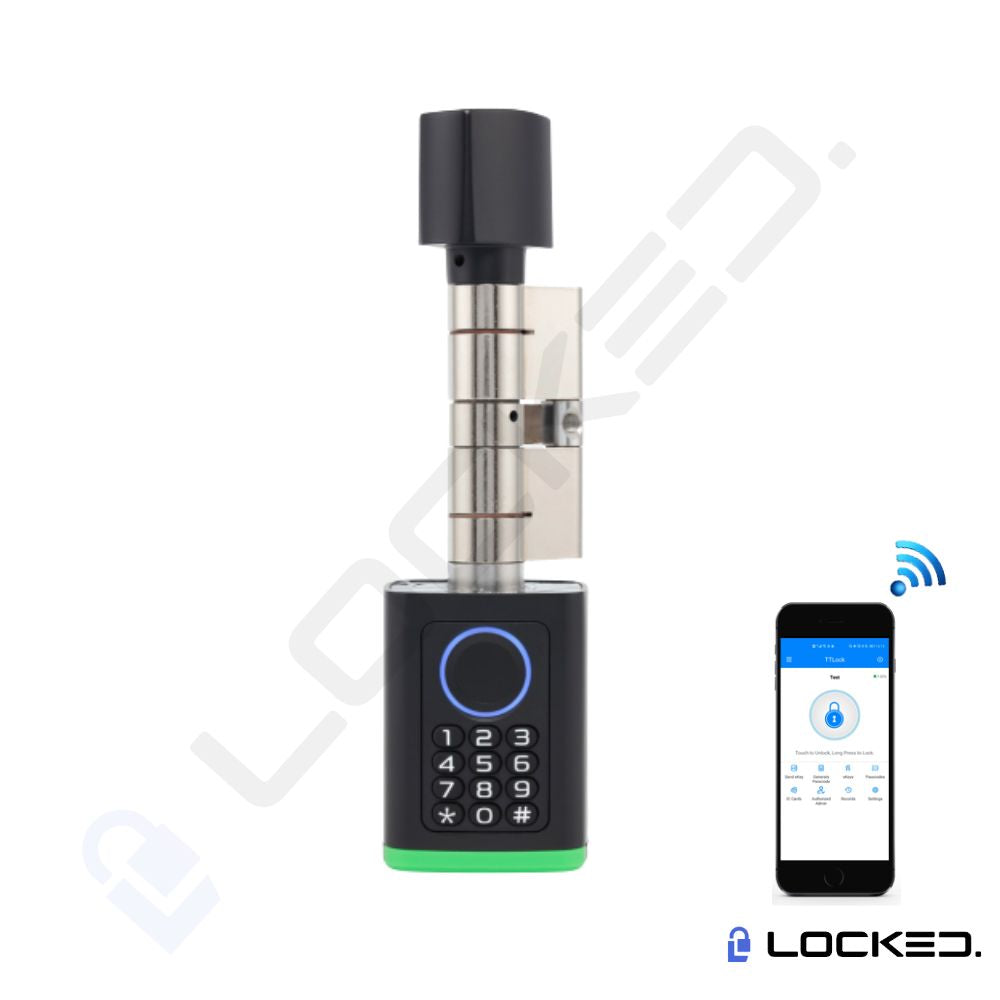 Cilindru (butuc) Smart, Locked X01, Black, Access Amprenta, Cod,, Aplicatie, pentru usi MDF, Metalice, Termopan